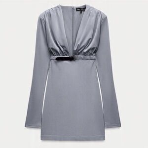 Zara belted draped dres